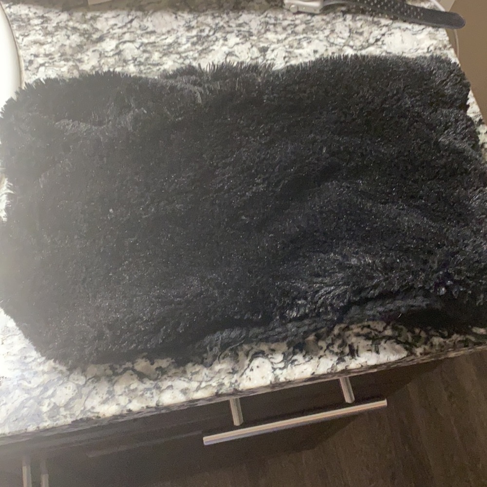 Faux Fur Scarf and Black Fur Scarf